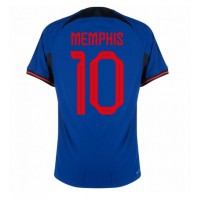Camisa de time de futebol Holanda Memphis Depay #10 Replicas 2º Equipamento Mundo 2022 Manga Curta